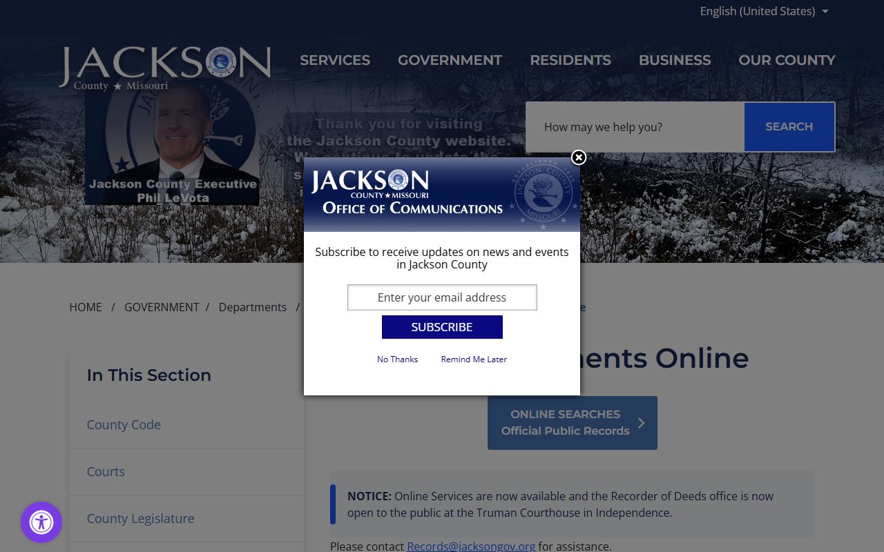 Jackson County Missouri property records search resources