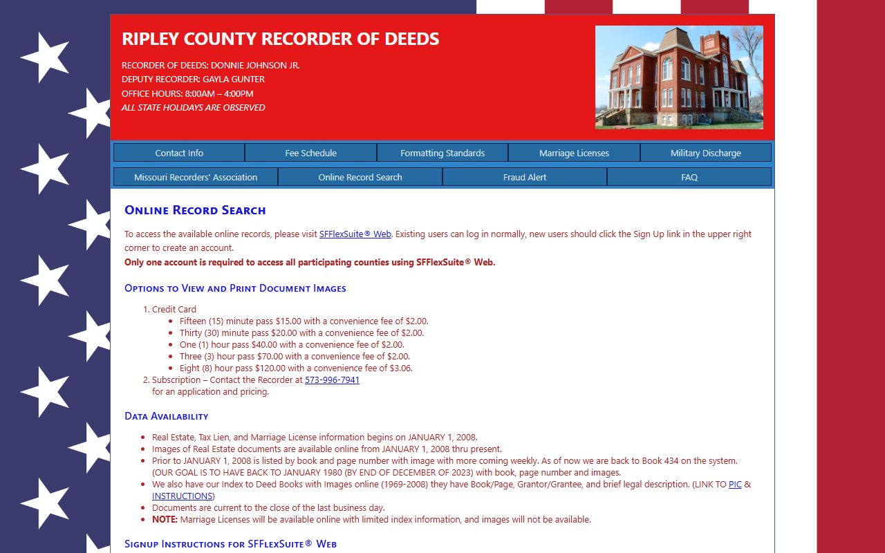 Ripley County property records online search portal
