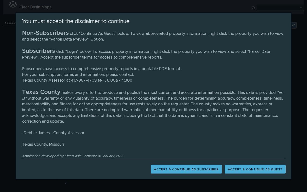Texas County Missouri property records online search portal